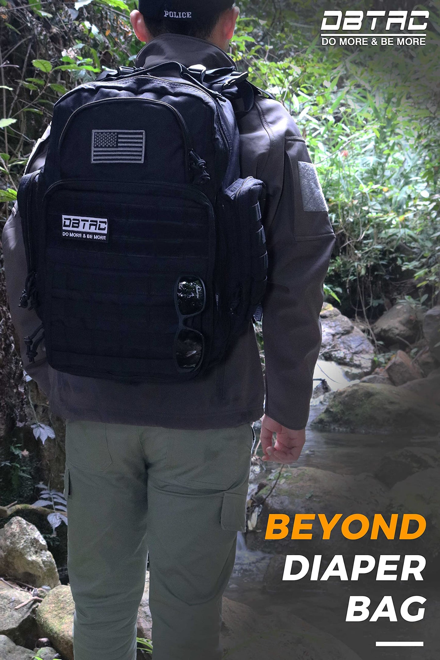 Diaper Bag Backpack For Dad, Dbtac Large Baby Nappy Bag For Men W/Changing Mat, Insulated+Wipe Pockets, Stroller Straps, Black