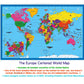 Natural Learning Children'S Placemat (2 Placemats: Usa/Europe Centered World Map; Multiplication And Division 2-In-1)
