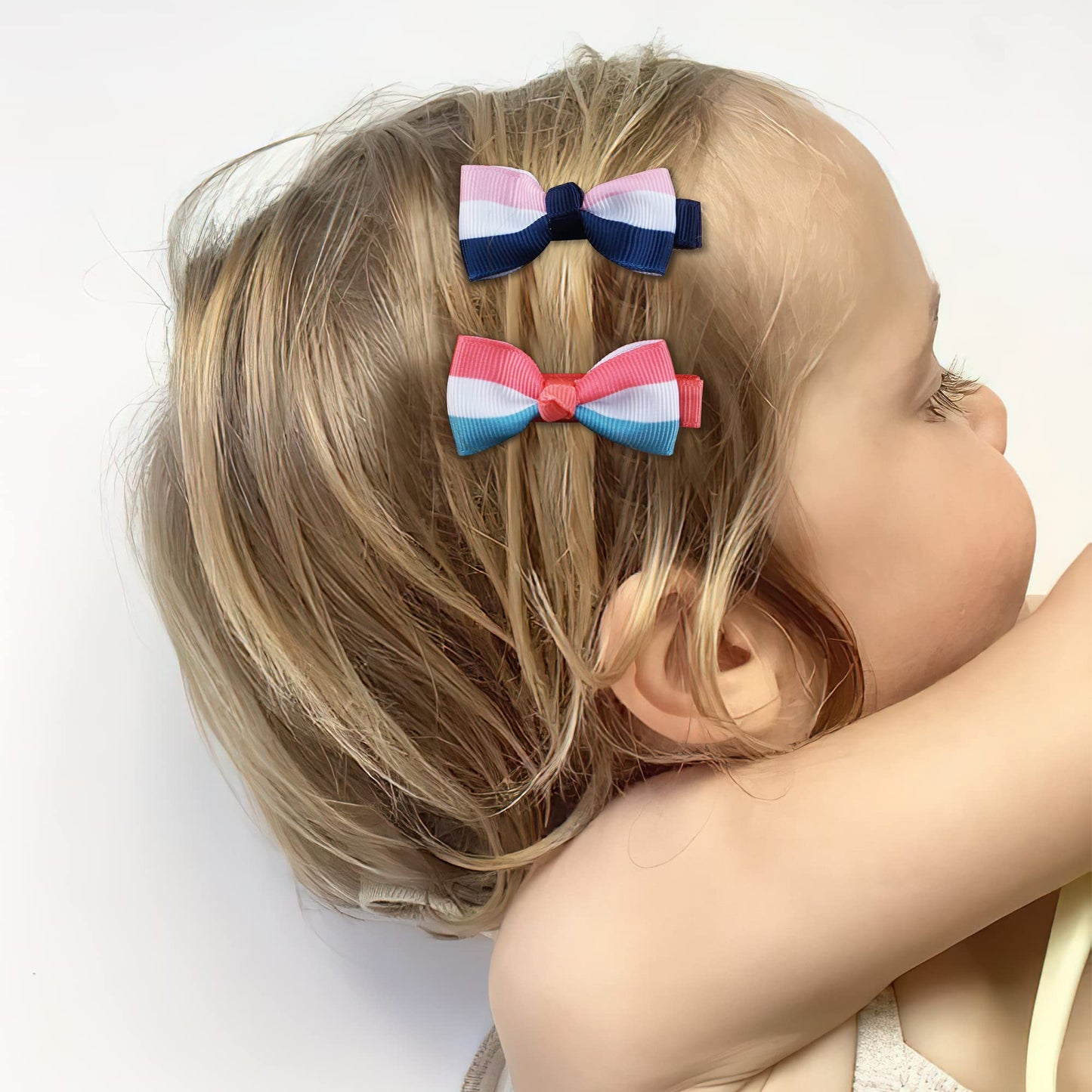 C  LLOT Baby Hair Clips Baby Girls Fully Lined Bows Pins Tiny 1.6 Hair Bows Alligator Clips for Baby Girls Infants Toddlers Hair