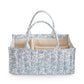 mushie Baby Diaper Caddy | Newborn Essentials Organizer for Diaper Changing Station (Blue Flowers)