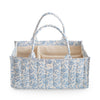 mushie Baby Diaper Caddy | Newborn Essentials Organizer for Diaper Changing Station (Blue Flowers)