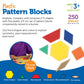 Learning Resources Plastic Pattern Blocks - Set of 250, Ages 3+, Shape Games for Preschoolers, Homeschool Supplies, Shape Manipu