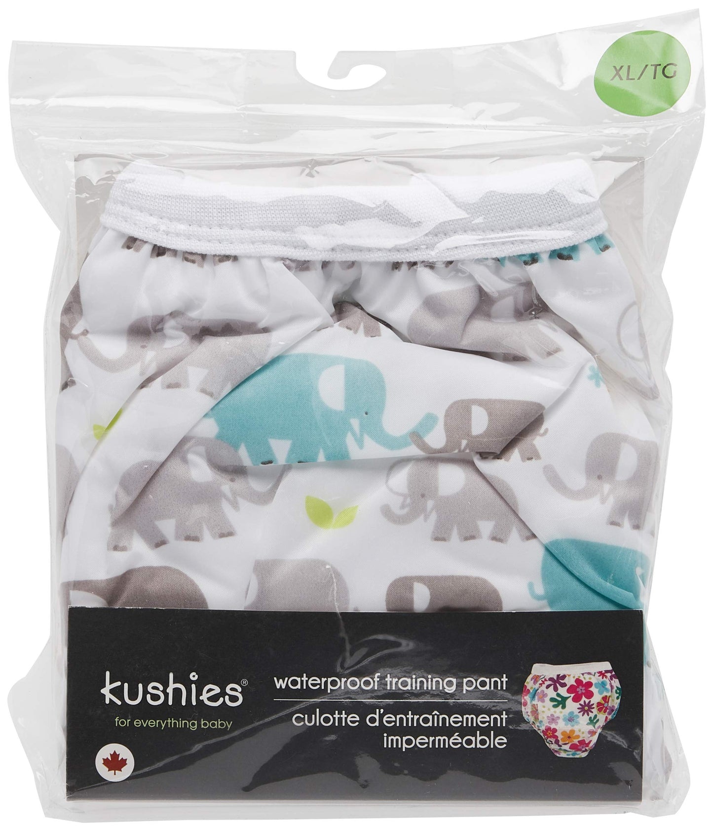 Kushies Baby Waterproof Training Pant (38-44 Pounds), White Elephants, X-Large