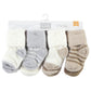 Hudson Baby Unisex Baby Cotton Rich Newborn And Terry Socks, Gray Taupe Stripe, 0-6 Months