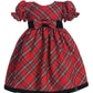 Igirldress Baby Girls Red Black Velvet Plaid Holiday Fall Christmas Girls Dress 814 Size S