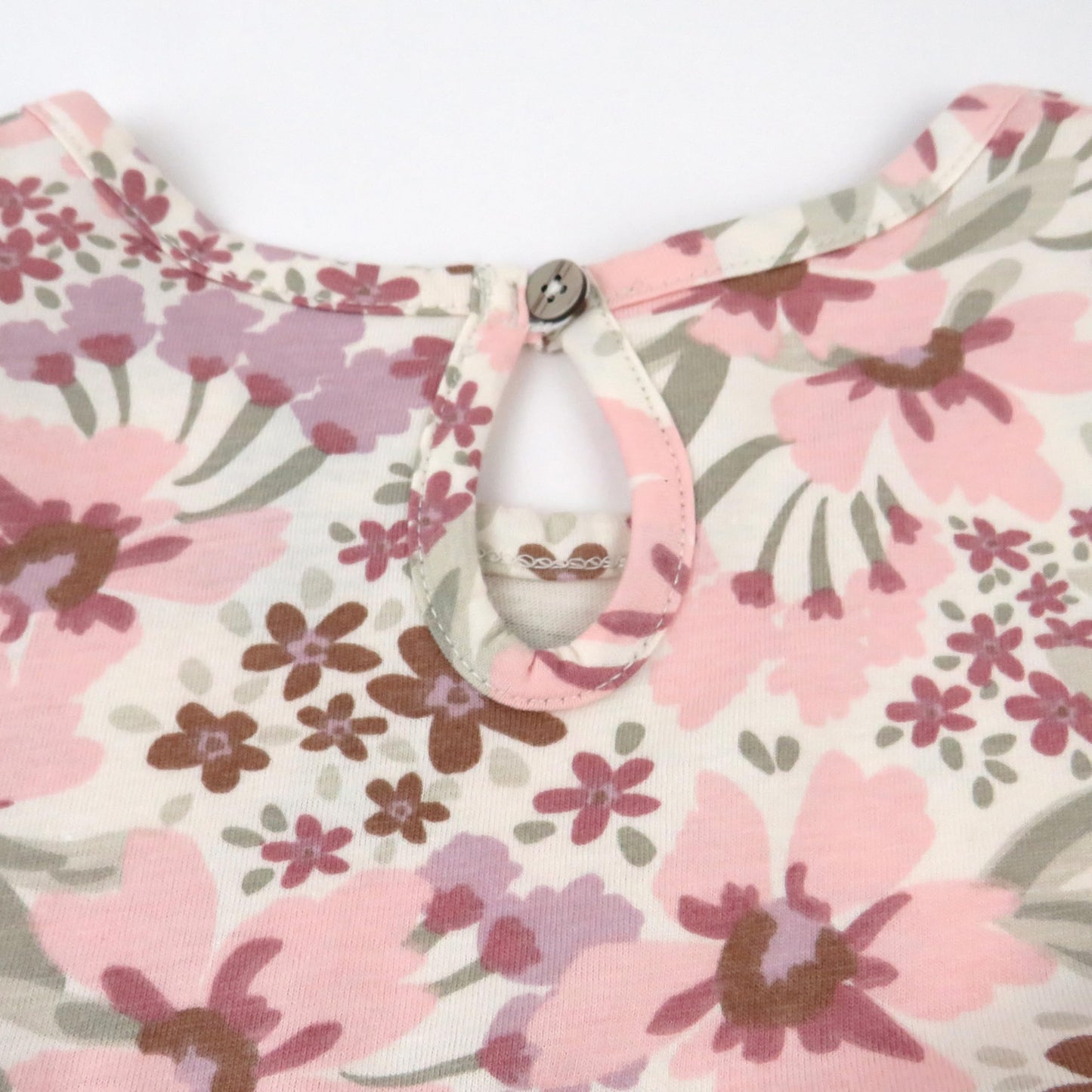 Honestbaby Long Sleeve Tiered Dress,Girl,Painted Floral Pink,4T