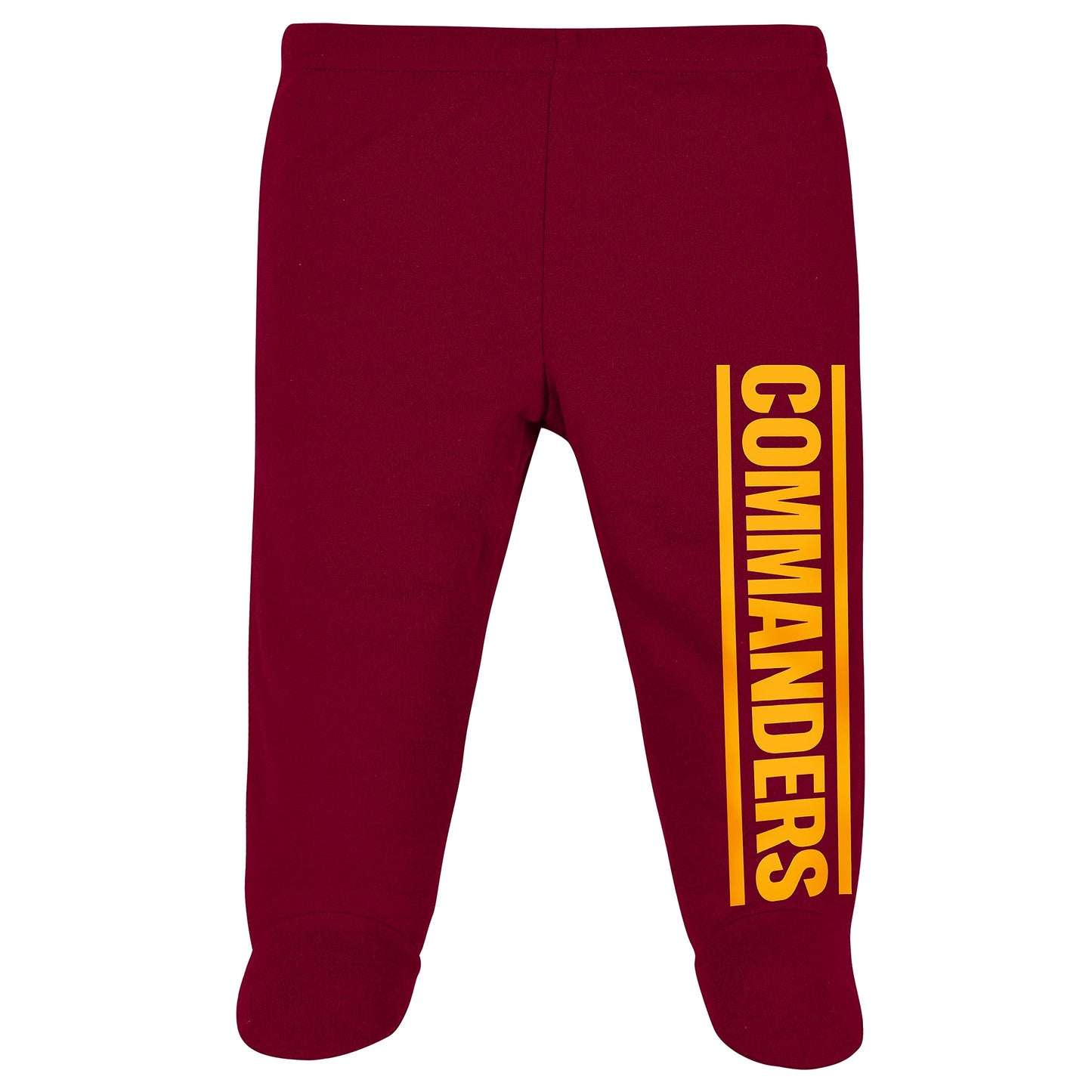 Gerber Nfl Baby Boys' 3Pc Bodysuit, Footed Pant, & Cap Set, Washington Commanders, 0-3 Months