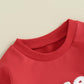 Lesimsam Newborn Baby Boy Girl Valentines Day Outfit Sweatshirt Bubble Romper Oversized Long Sleeve One-Piece Outfit (Red Lover
