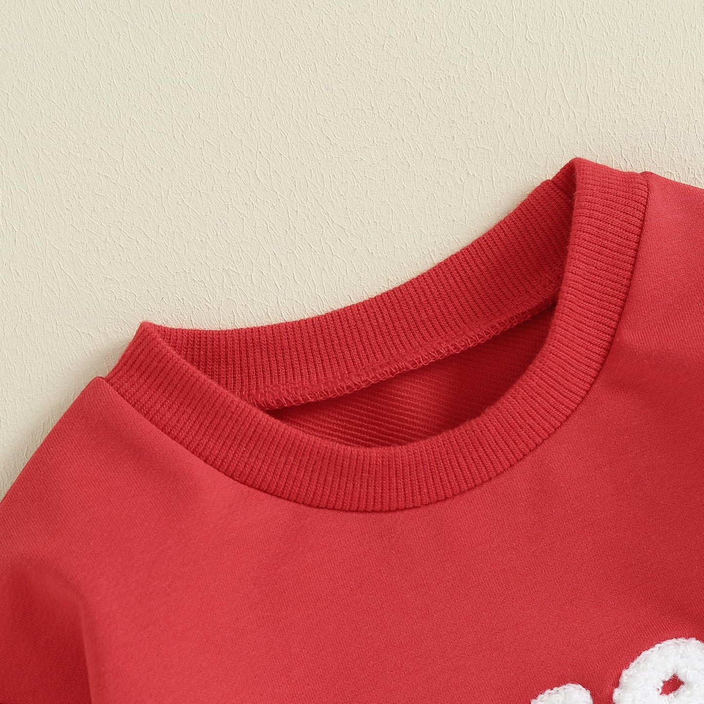 Lesimsam Newborn Baby Boy Girl Valentines Day Outfit Sweatshirt Bubble Romper Oversized Long Sleeve One-Piece Outfit (Red Lover