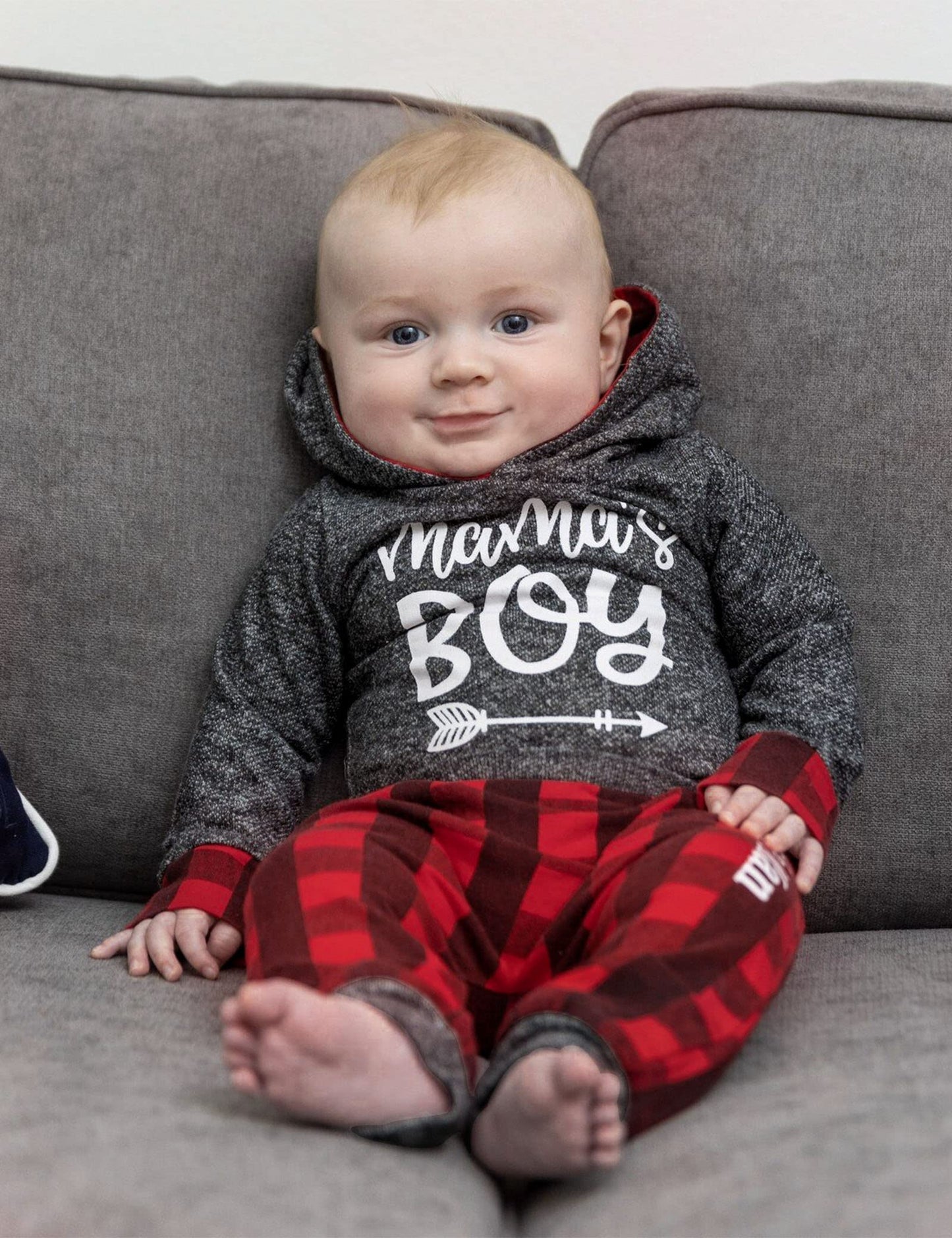 Fommy Baby Boy Clothes 0-3 Months Boy Outfit Mama'S Boy Letter Print Hoodies+Little Man Long Pants 2Pcs Set Stuff Gifts