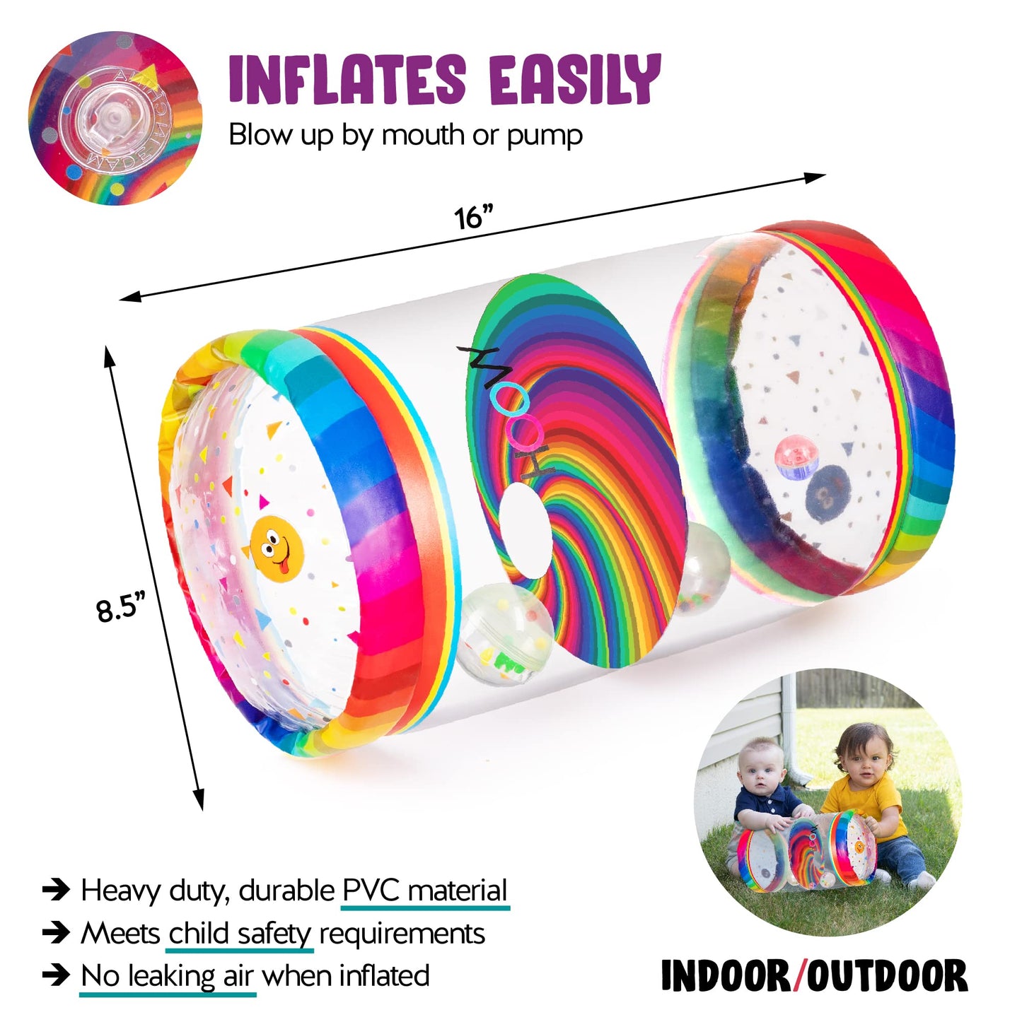 Hoovy Infant Crawling Toys | Toys For Crawling Babies | Crawling Toys For Babies 6-12 Months | Beginner Crawl Along Baby Roller