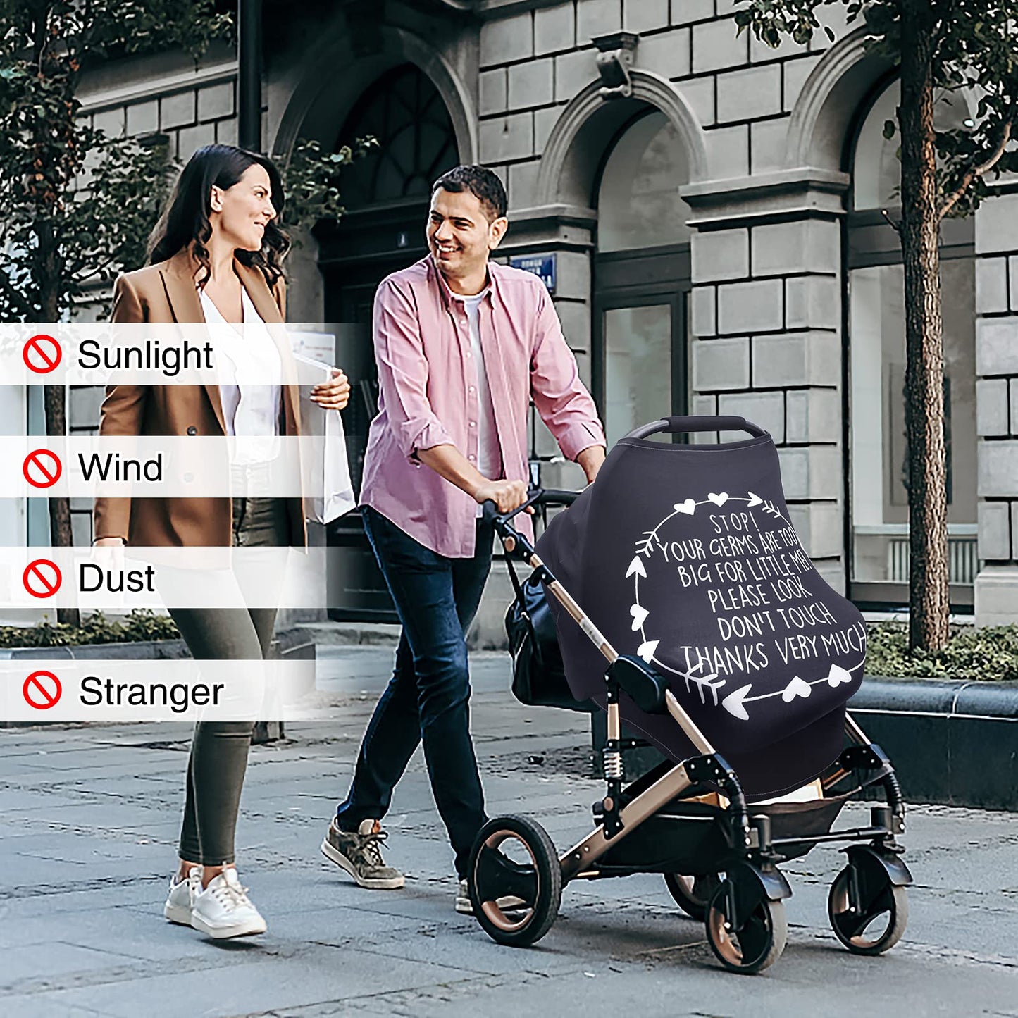 Car Seat Covers For Babies, Nursing Breastfeeding Cover Infant Carseat Canopy, Soft Stretchy Carrier Cover For Stroller High Cha