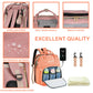 Daerli Diaper Bag With Changing Station, Large Diaper Bag Backpack, Multifunctional Baby Diaper Bag (Pink)