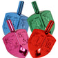 Izzy 'N' Dizzy Hanukkah Dreidels - Multi Color Metallic Dreidel - 4 Pack Medium