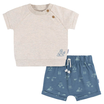 Gerber Baby Boys T-Shirt And Shorts Set, Surf, 3-6 Months