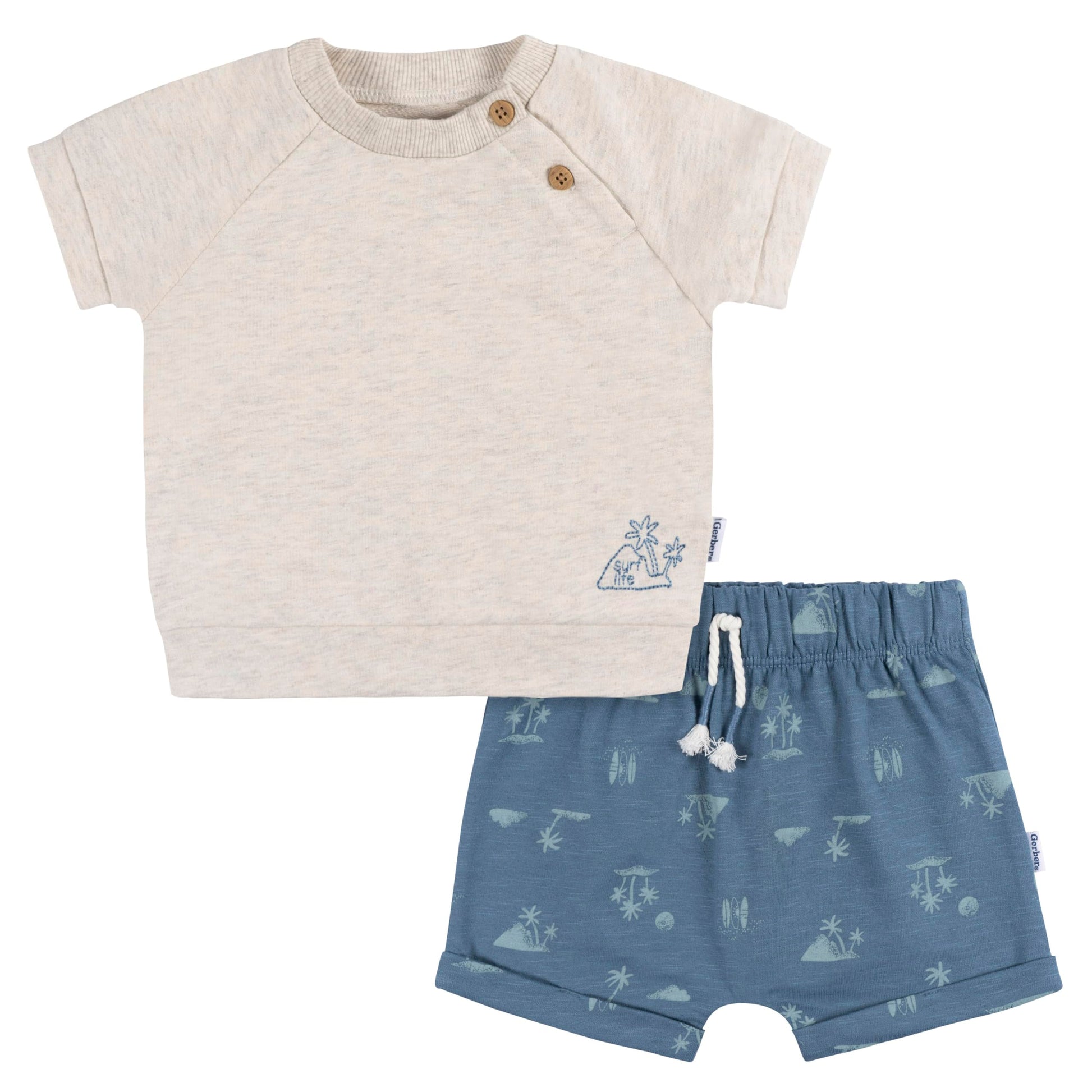 Gerber Baby Boys T-Shirt And Shorts Set, Surf, 12 Months