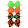 YanJie 4 Pack Halloween Baby Headbands, Nylon Elastic Hair Bow Pumpkin Headband Festival Decoration Hair Band for Baby Gifts Tod
