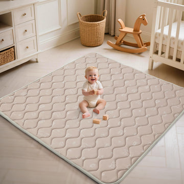 Fortella Play Mat for Baby, Soft Foam Floor Pads, 47 x47  Tummy Time Play mat for Infant and Toddler, Portable Foldable Puzzle M