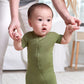 Gerber Unisex Baby Buttery-Soft Short Sleeve With Viscose Made Eucalyptus Romper, Moss, 6-9 Months Us