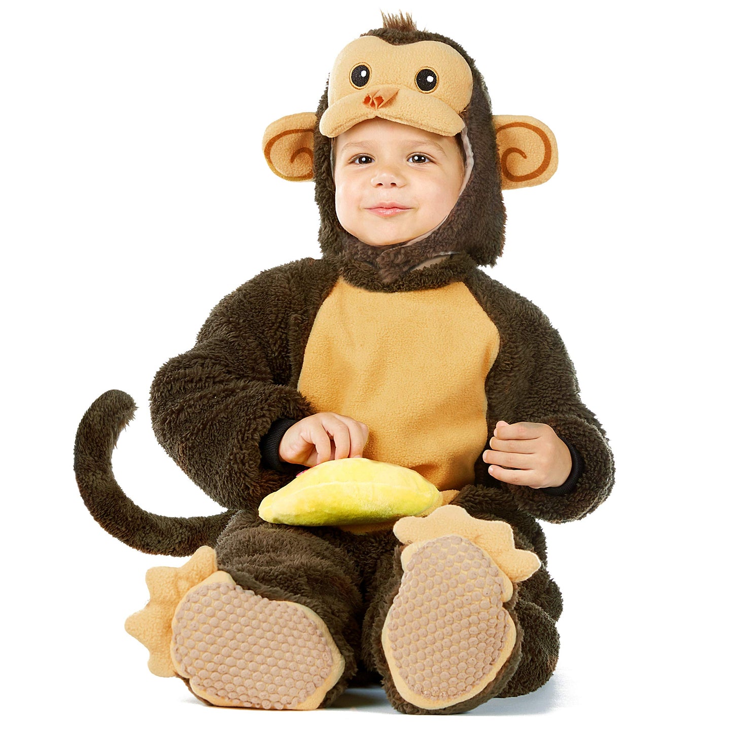 Spooktacular Creations Halloween Toddler Monkey Costume Set with Toy Banana for Infant, Kids, Baby Halloween Dress Up, Safari Th