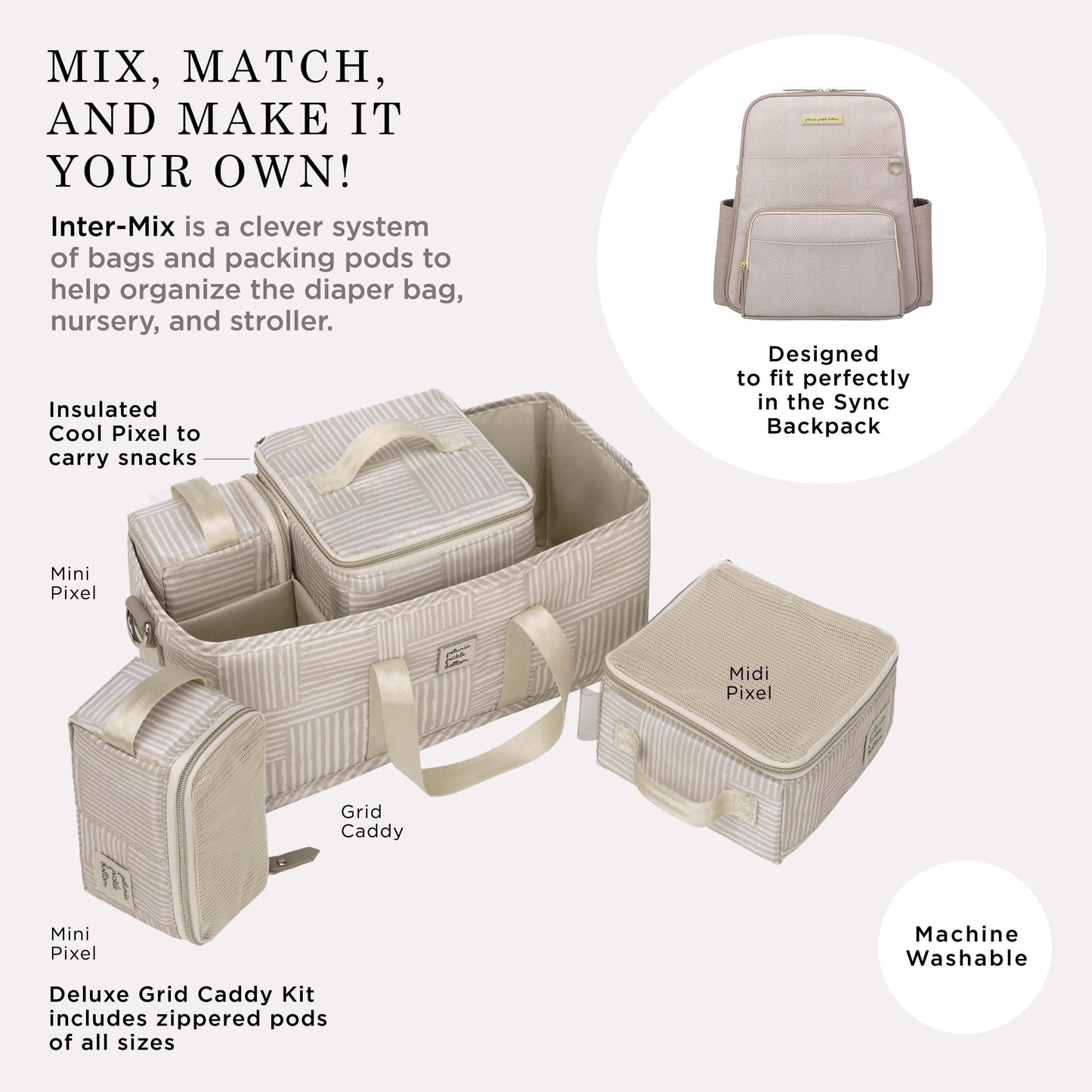 Petunia Pickle Bottom Inter-Mix Deluxe Kit | Baby Diaper Caddy Organizer | Keep Everything Organized In Diaper Bag, Stroller, Or