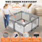 Foldable Playpen For Babies And Toddlers: 50' L X 50' W X 27' H, Large Kids Play Yard, Portable For Indoor And Outdoor Play A