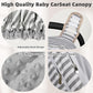 Car Seat Cover Baby,Winter Car Seat Covers for Boys Girls,Grey Infant Car Seat,Lined with Minky Dots Fabri, Double-Layer Windows