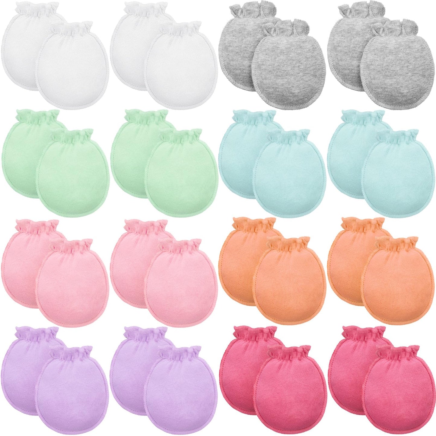 Syhood 16 Pairs Newborn Baby Mittens No Scratch Gloves Unisex Newborn Mittens for baby Boys Girls 0-6 Months (Charming Color)