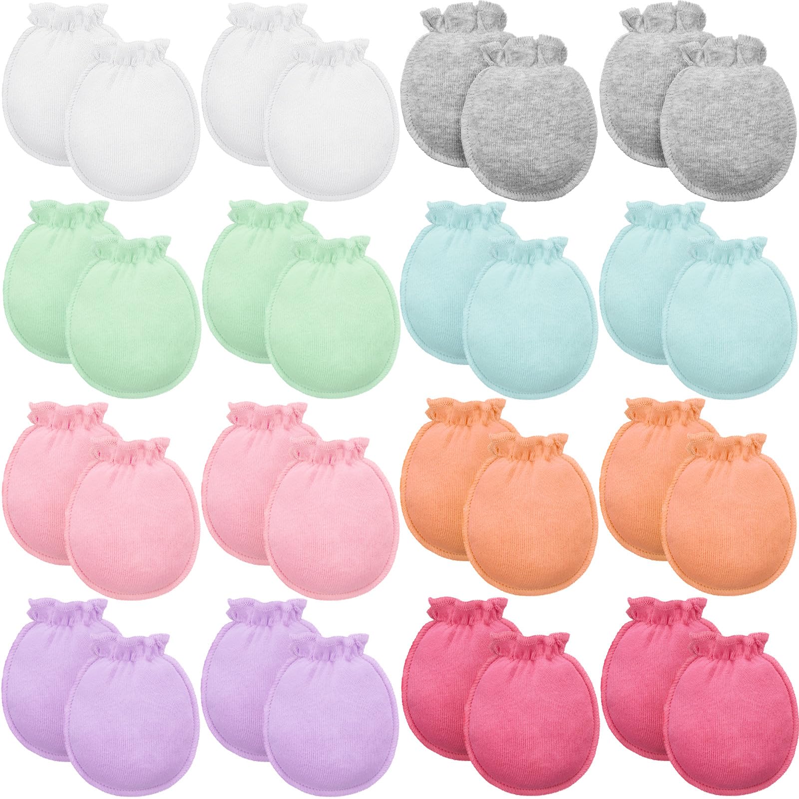Syhood 16 Pairs Newborn Baby Mittens No Scratch Gloves Unisex Newborn Mittens for baby Boys Girls 0-6 Months (Charming Color)