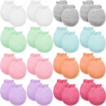 Syhood 16 Pairs Newborn Baby Mittens No Scratch Gloves Unisex Newborn Mittens for baby Boys Girls 0-6 Months (Charming Color)