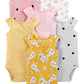 Simple Joys By Carter'S Baby Girls' Sleeveless Bodysuit, Pack Of 6, Multicolor/Dots/Floral/Stripe, 0-3 Months