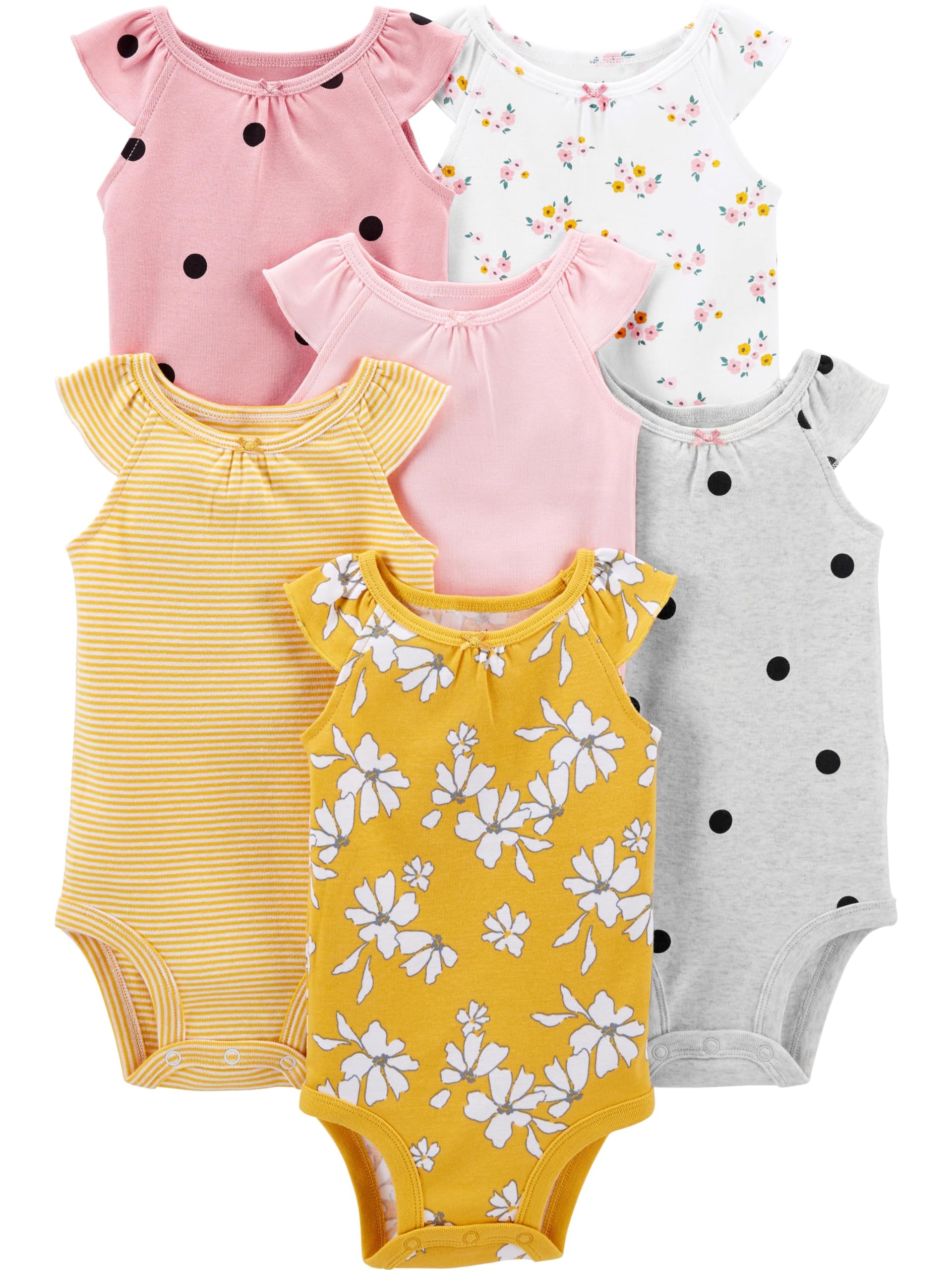 Simple Joys By Carter'S Baby Girls' 6-Pack Sleeveless Bodysuits