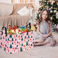 Maizmz Baby Storage Basket Cube Kids Hamper Pink Snowman Toys Organizer Bins Nursery Hamper Waterproof Basket For Clothes Book S