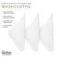Parker Baby Washcloths - 6 Pack Of 100% Cotton Muslin Wash Cloths - Soft, Absorbent And Natural - White