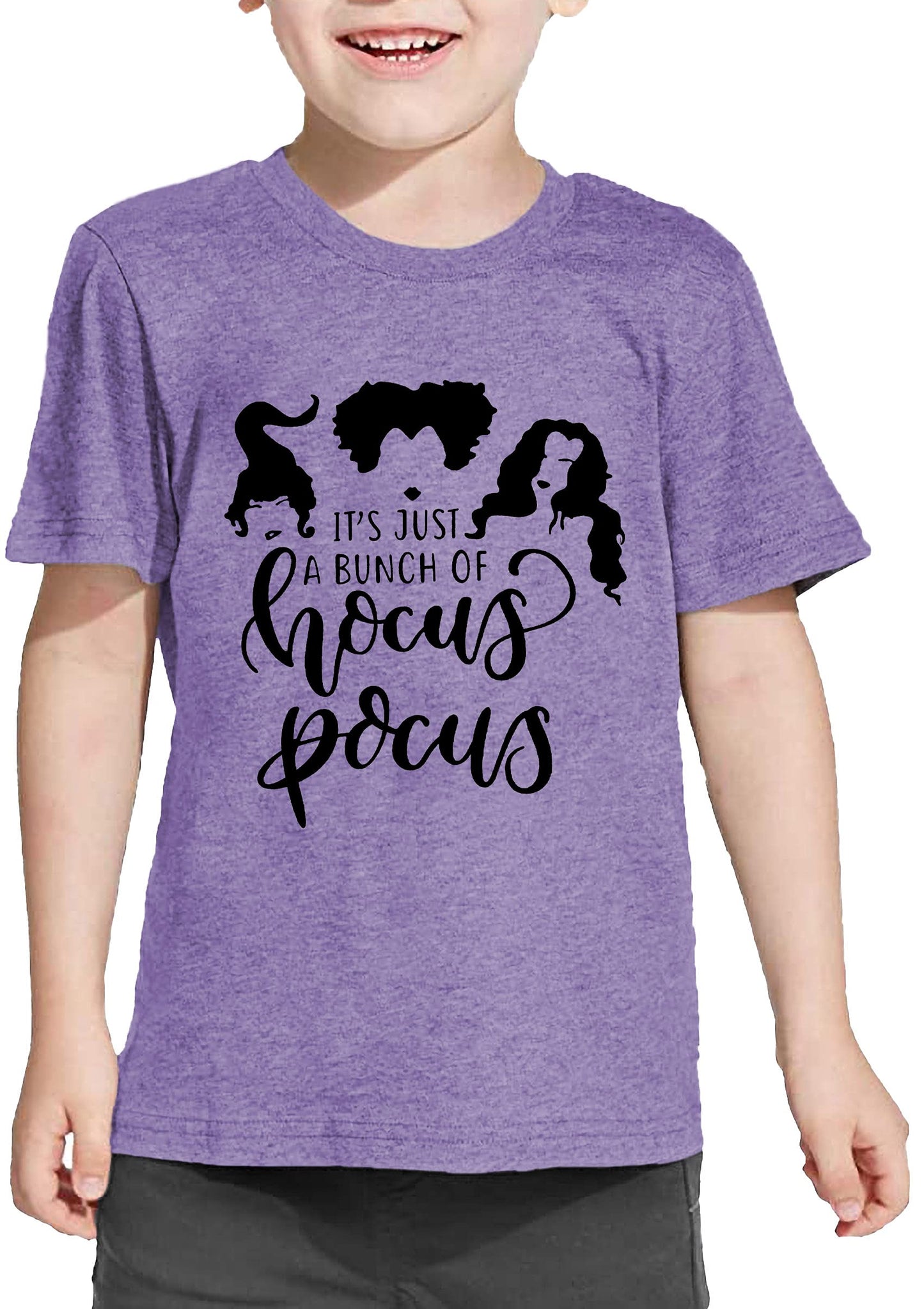 It'S Just A Bunch Of Hocus Pocus Halloween T Shirt Toddler Boys Girls Sanderson Sister Graphic Tee Shirts(Purple,110)