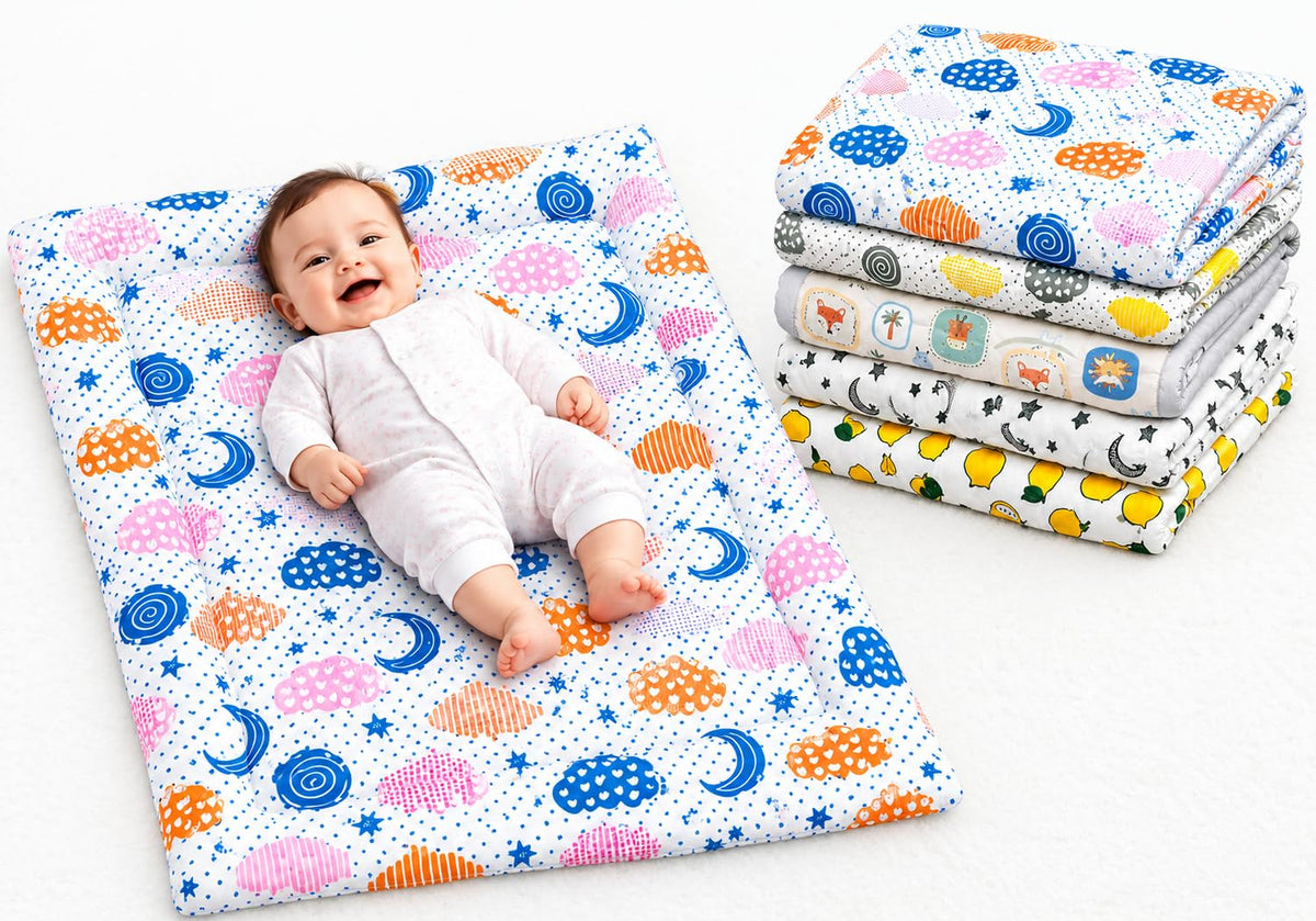 SHOPPOFOBIX New Born Baby Soft Cotton Baby Bed | Godari | Baby Bedding |Cradle Bed | Baby Mattress |Toddlers Bed | Crib Sheet | 