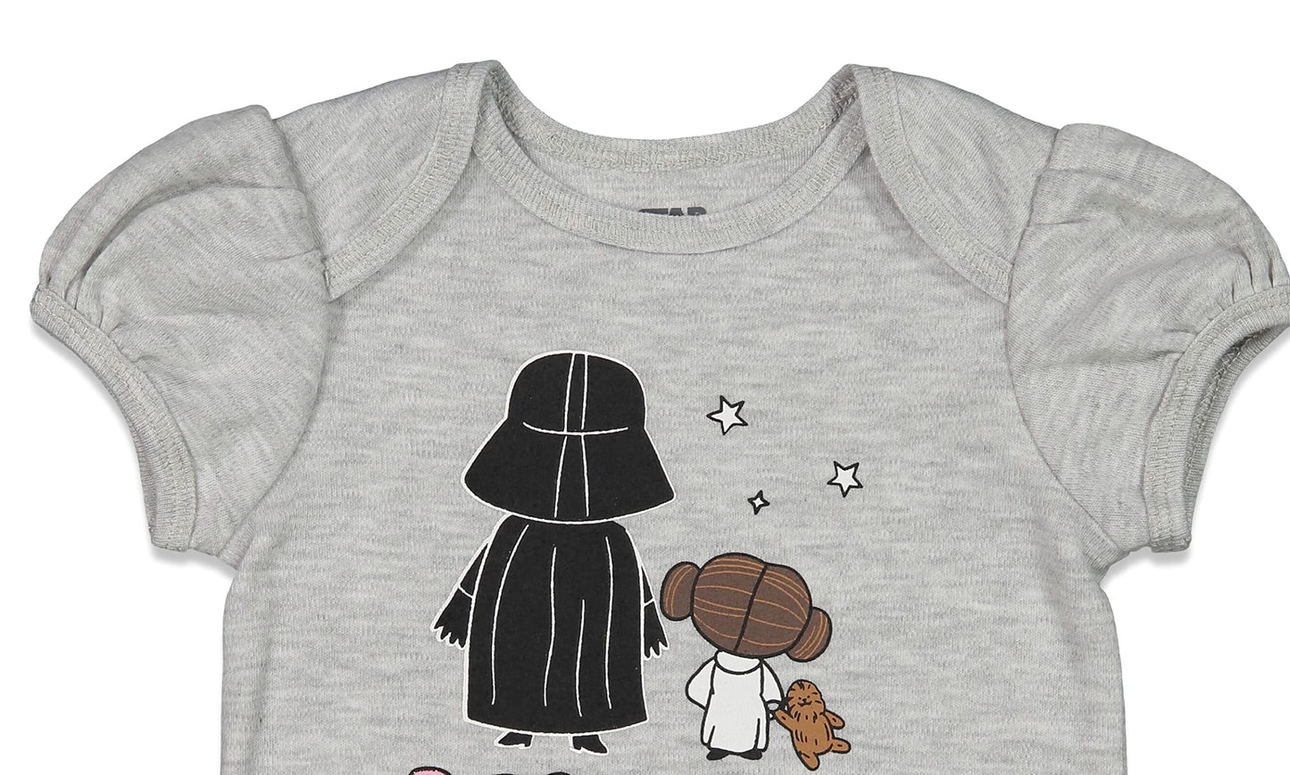 Star Wars Infant Baby Girls Short Sleeve Baby Bodysuit Gray 12 Months