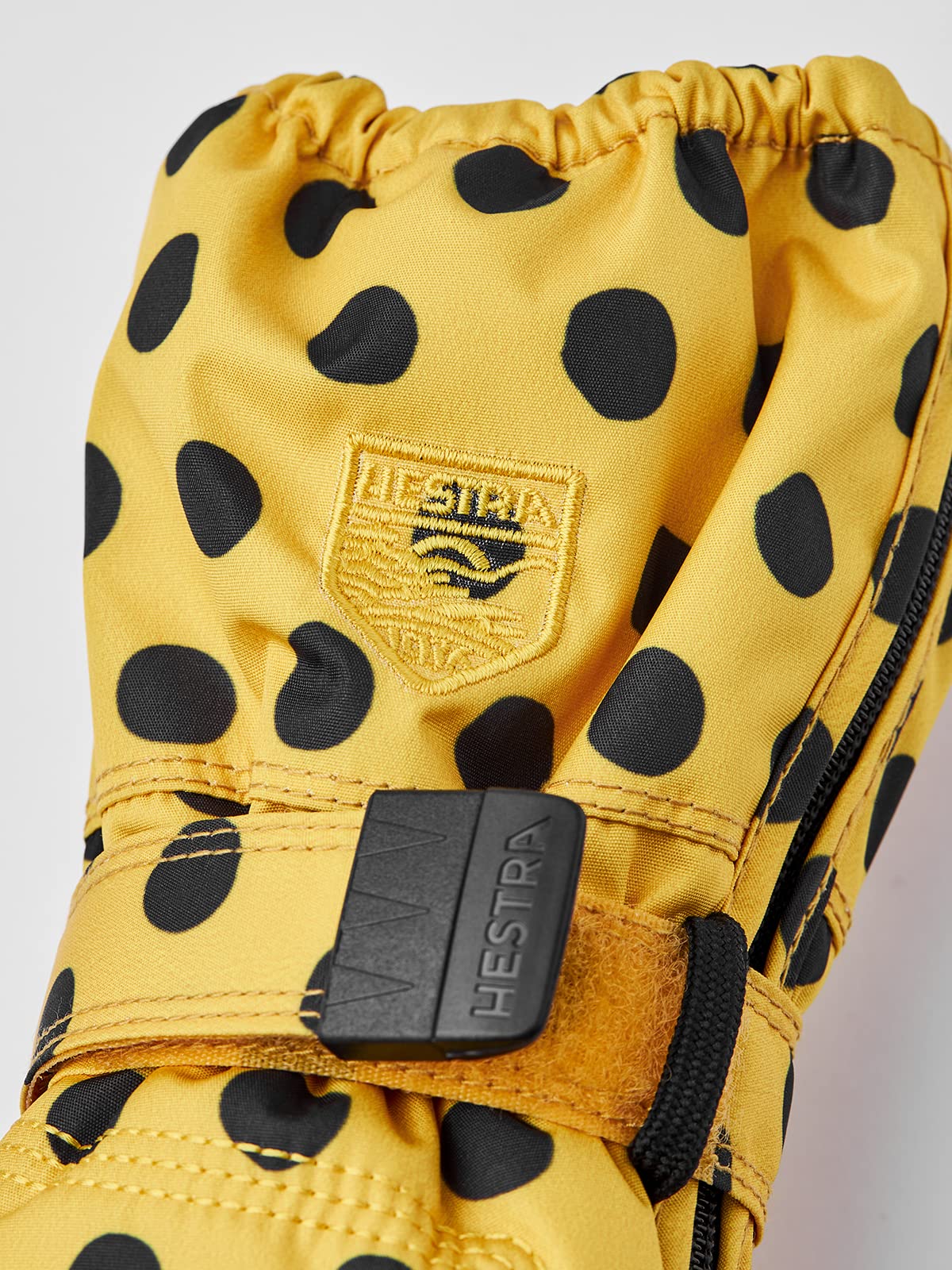 Hestra Baby Zip Long Mitten I Waterproof, Insulated Mittens For Babies And Toddlers For Playing In The Snow - Mustard Print - 2