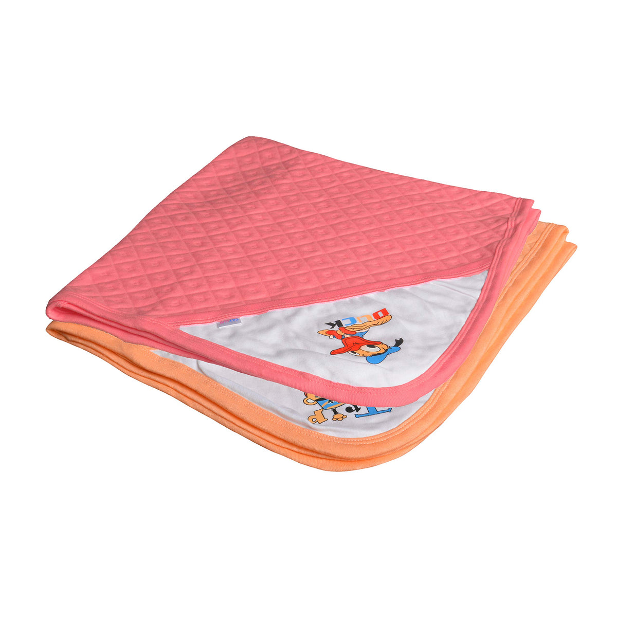 CATCUB Ultra Soft Cotton Jacquard Baby Hooded Towel Combo  Pack of 2 (Orange, Coral Pink)