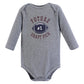 Hudson Baby Unisex Baby Cotton Long-Sleeve Bodysuits, Football, 3-6 Months