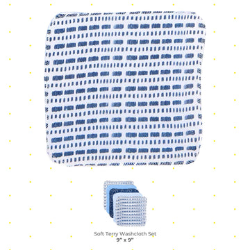 Spasilk Washcloth Wipes Set For Newborn Boys And Girls, Soft Terry Washcloth Set, Pack Of 10, Blue Starfish