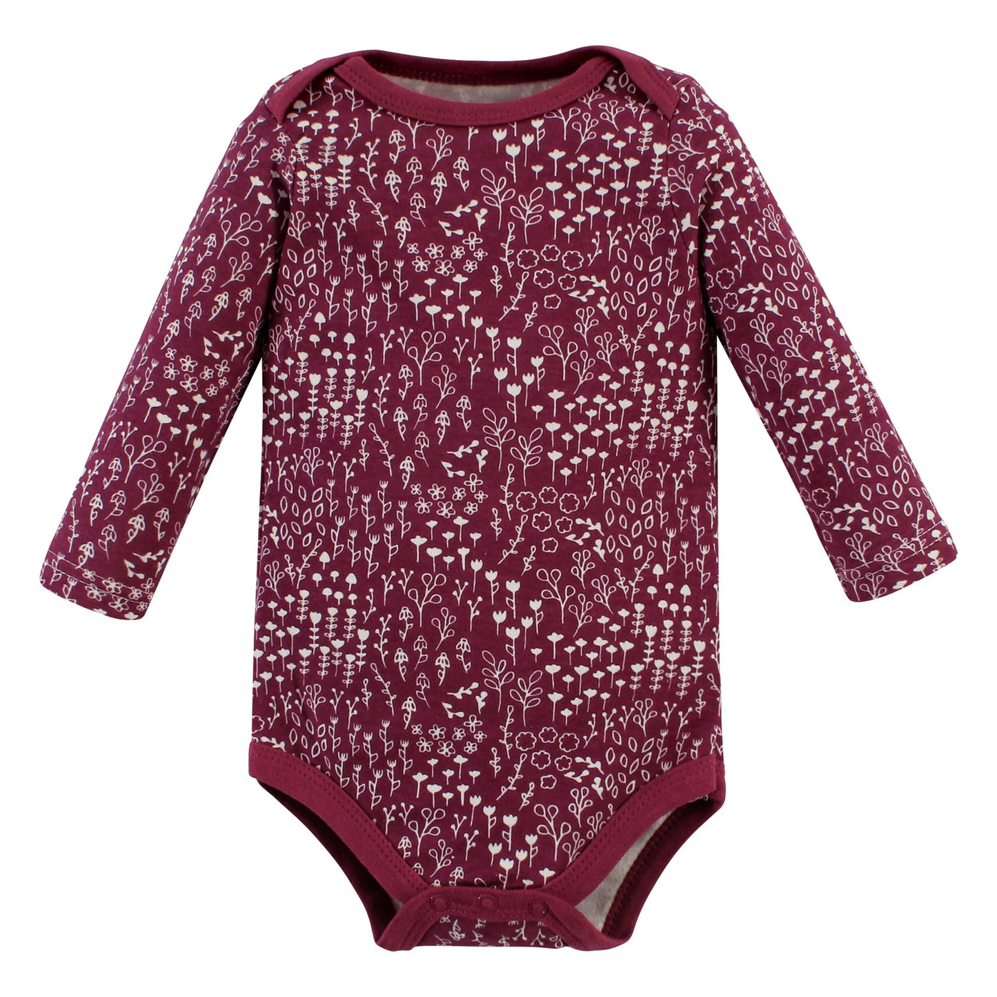 Hudson Baby Unisex Baby Cotton Long-Sleeve Bodysuits, Little Love Flowers 3-Pack, 0-3 Months
