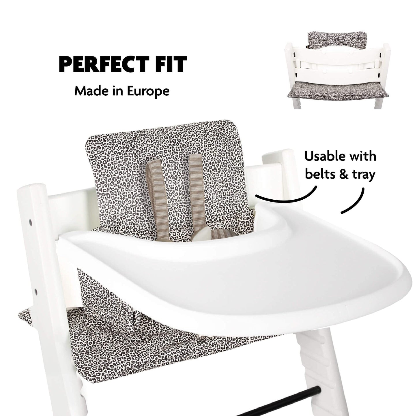 Ukje Cushion Compatible With Stokke Tripp Trapp - Soft Seat For Infants, Babies & Toddlers, High Chair Accessories, Cotton Fabri
