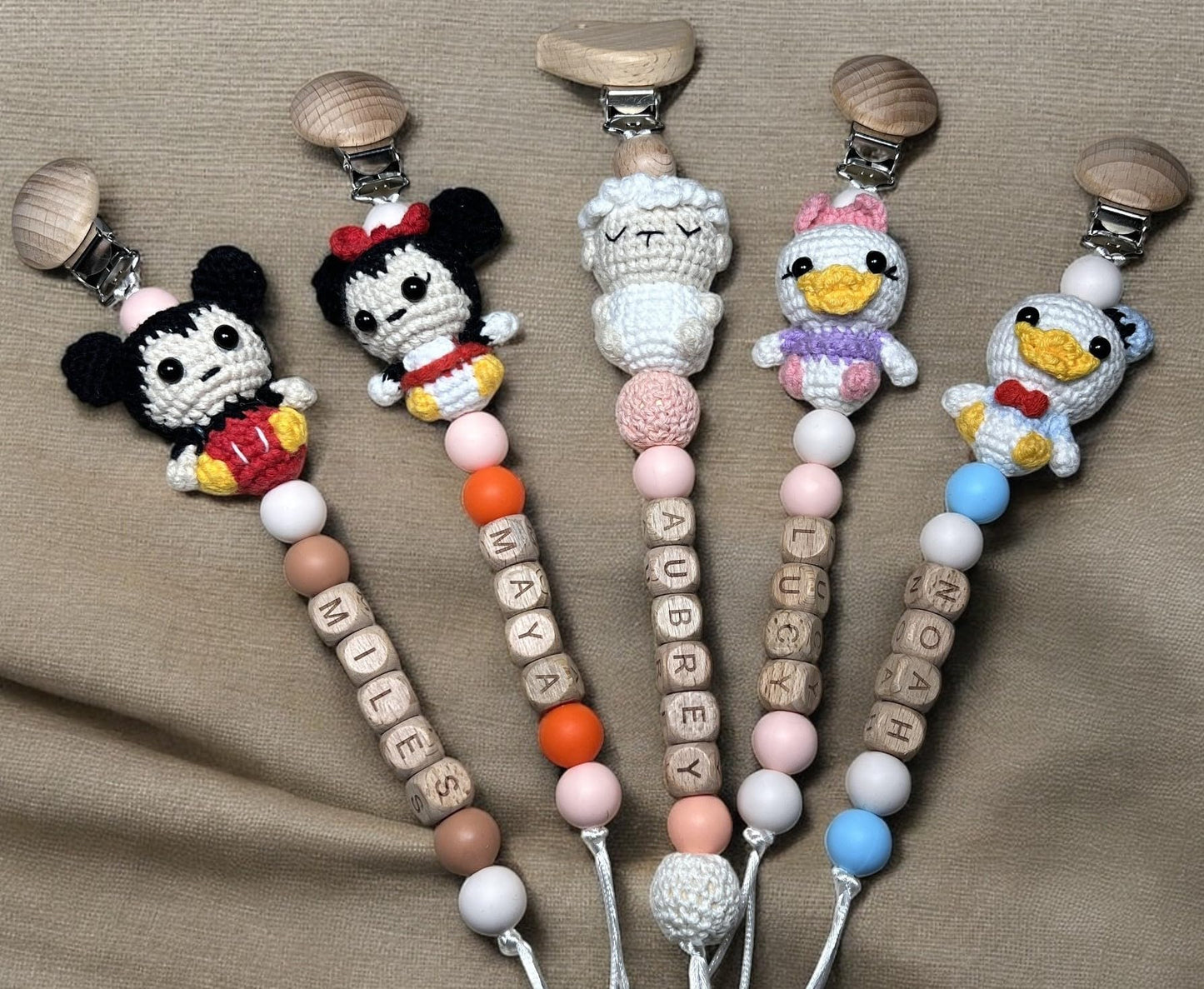 Personalized Custom Crochet Pacifier Clip Boys And Grils, Paci Binky Holder Custom Name Baby Gift, Baby Shower Gift, New Birth G