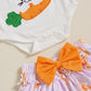 Beqeuewll Newborn Baby Girl Easter Outfit Bunny Clothes Long Sleeve Romper+Bloomers Tutu Skirt+Socks+Headband 4Pcs (Carrots Bunn
