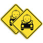 Ethan & Emma Baby On Board Sticker For Cars - See-Thru Safety Stickers - Unobstructed View, Removable And Will Not Fade - Stays