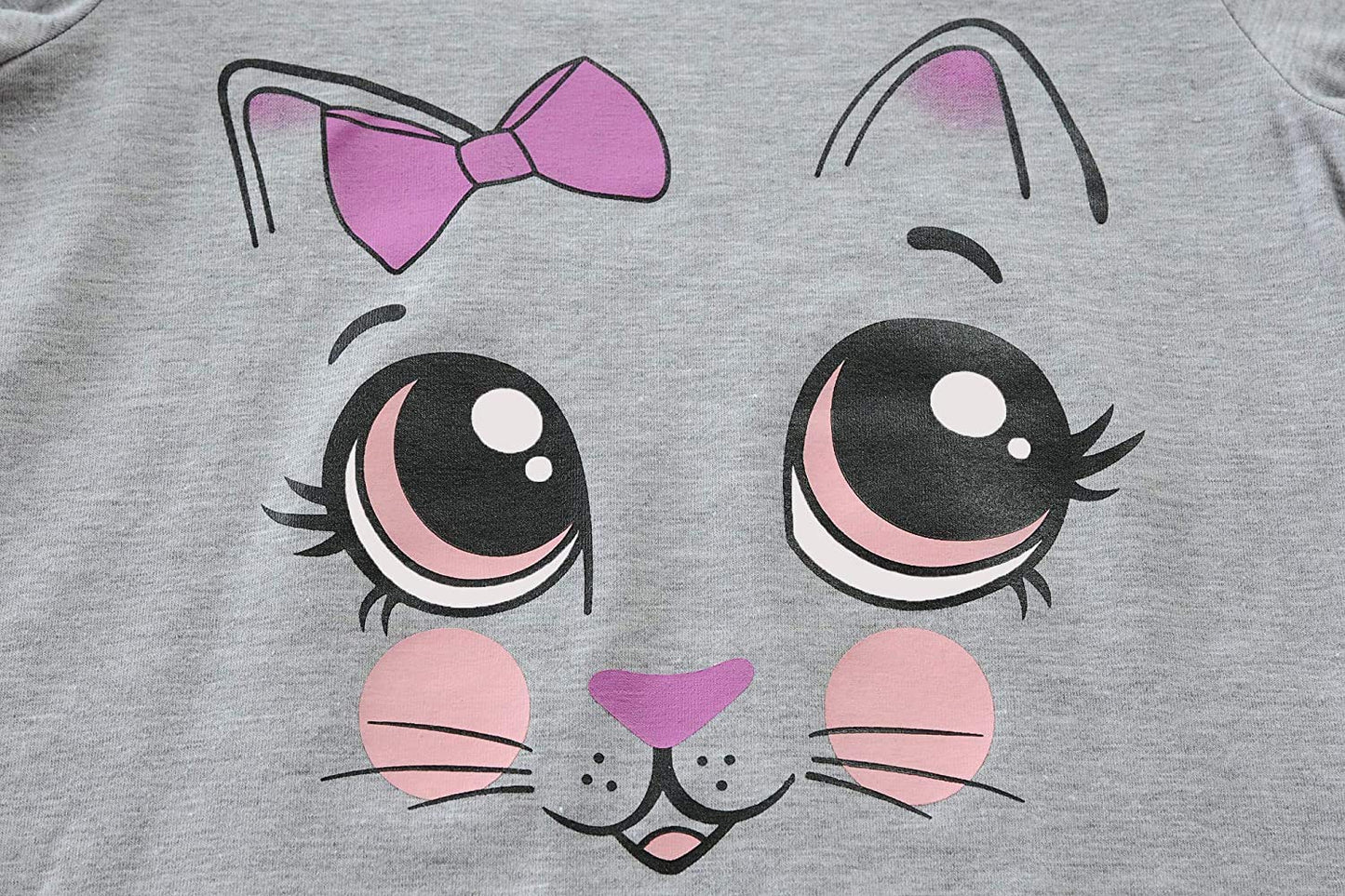 Pajamas For Girls Long Sleeve Pjs Set 100% Cotton Cat Pjs Toddler Girl Jammies Kids 2 Pieces Sleepwear Fall Winter Clothes Sets