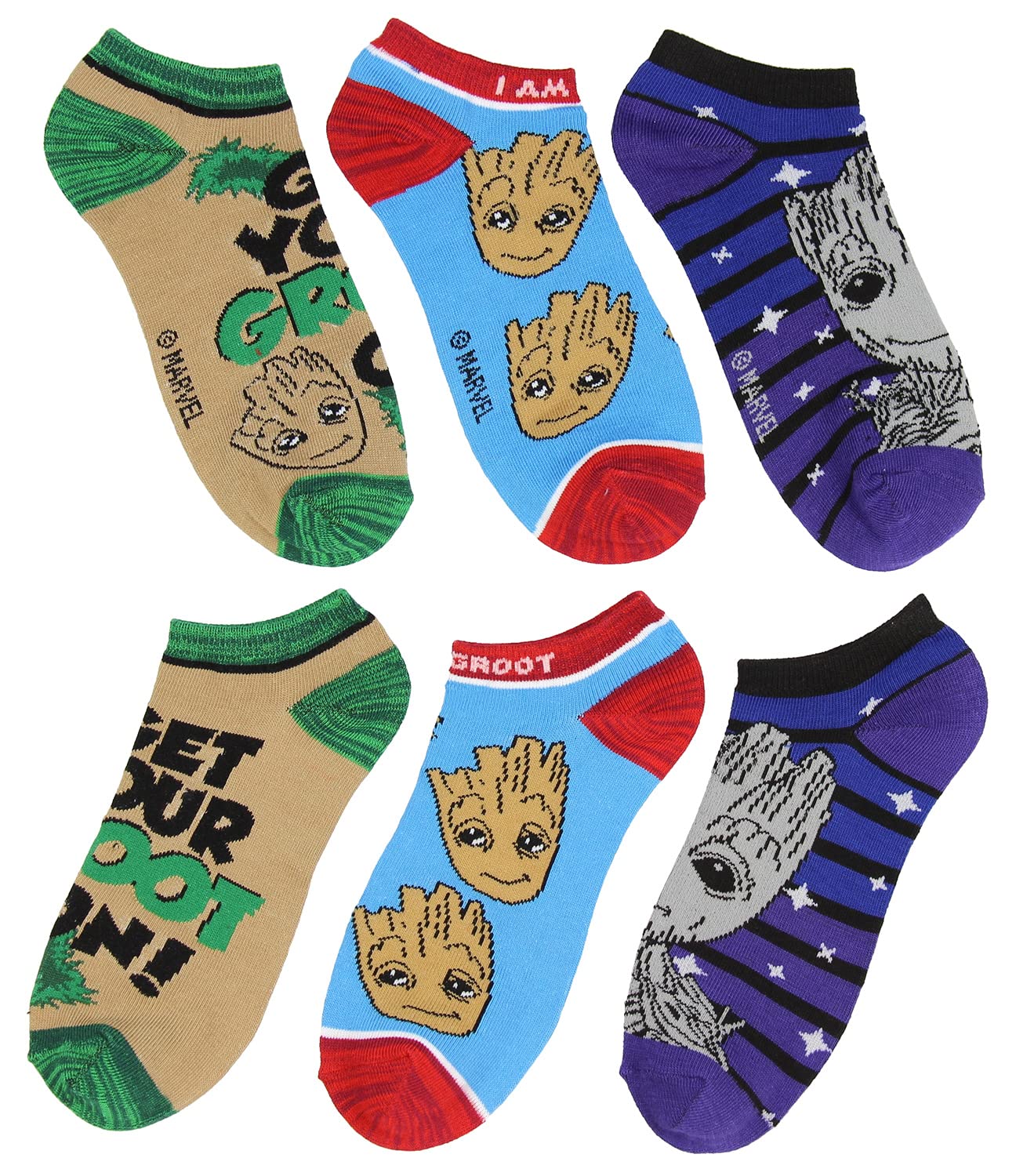 Marvel Guardians Of The Galaxy I Am Groot 3 Pack Ankle Socks