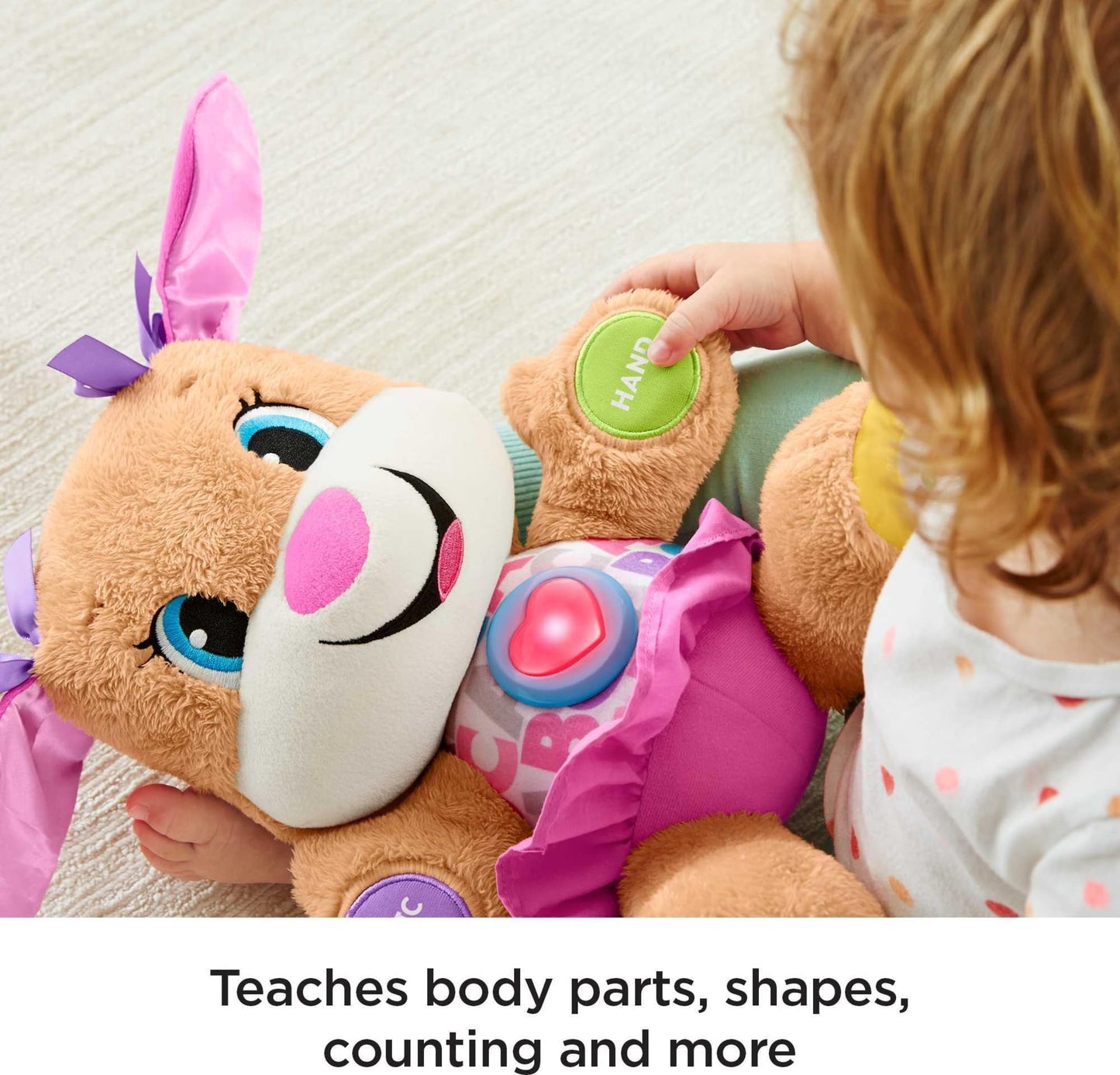 Fisher-Price Baby & Toddler Toy Laugh & Learn Smart Stages Sis Musical Plush with Lights & Phrases for Infants Ages 6+ Months