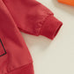 Baby Boy Fall Clothes Set Long Sleeve Letter Print Sweatshirt Pants Valentines Day Outfits 6 12 18 24 Months 2T (Red, 18-24 Mont